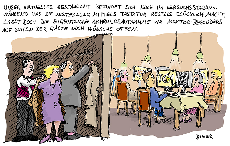 Cartoon: Im virtuellen Restaurant 1