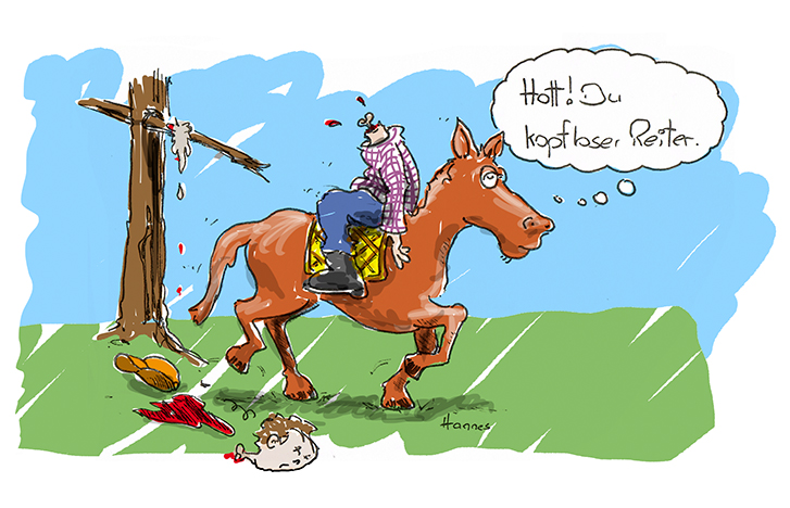 Comic: Pferd und Reiter 2