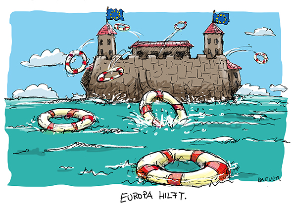 Cartoon: Europa hilft. 1