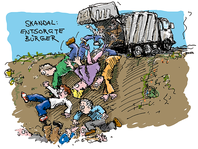 Cartoon: Entsorgte Bürger 1
