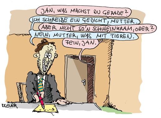 Cartoon: Jan schreibt ein Gedicht 1