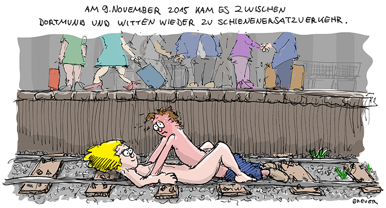 Cartoon: Schienenersatzverkehr 1