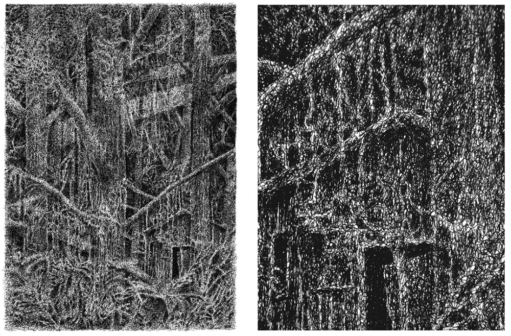 Illustration: Hütte im Wald 1