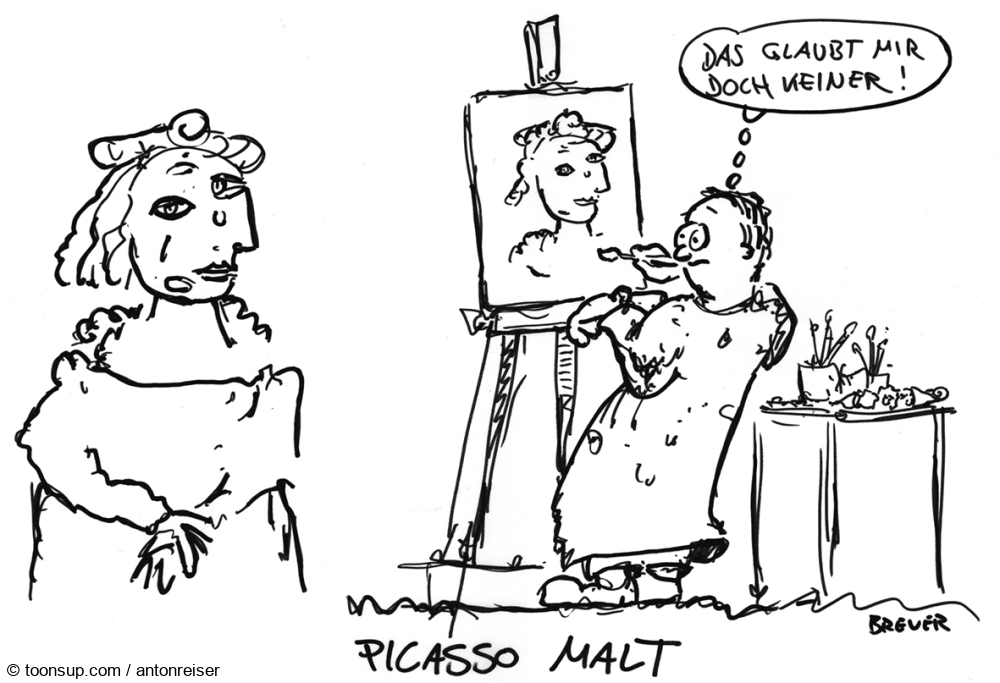 Cartoon: Picasso malt 1