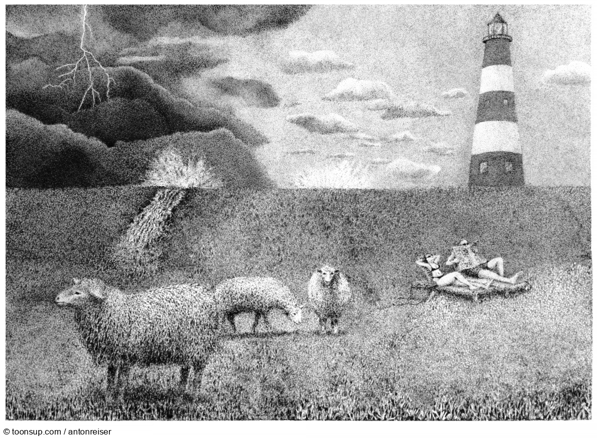 Illustration: Picknick am Deich 1