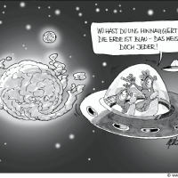 Cartoon: Austauschbare Katastrophen - how lucky we are... 1