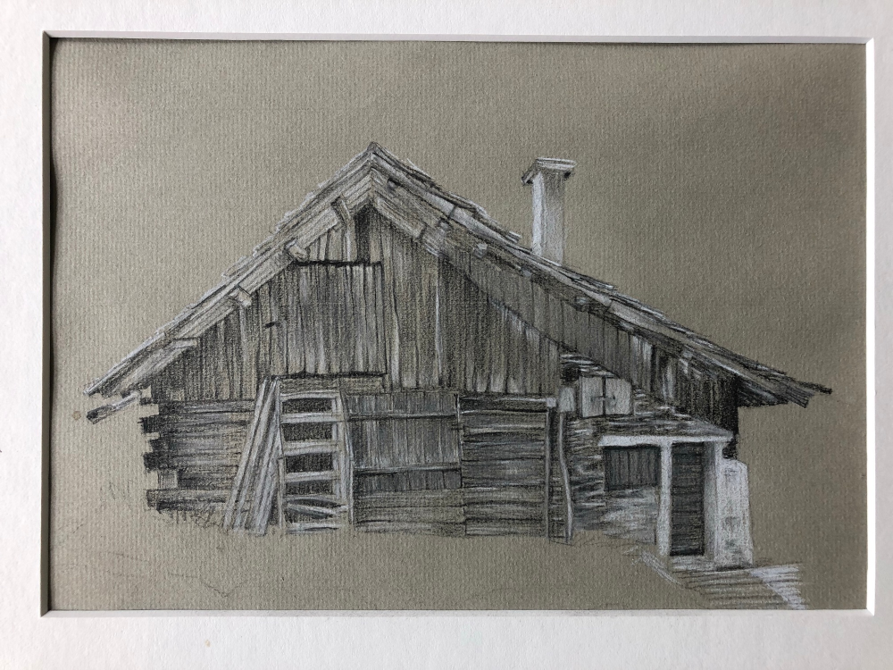 Illustration: Almhütte Österreich 1