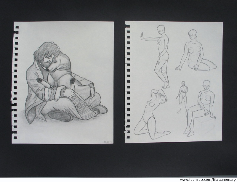Concept Art / Character Design: Obdachloser mit Hund und Aktzeichnungen 1