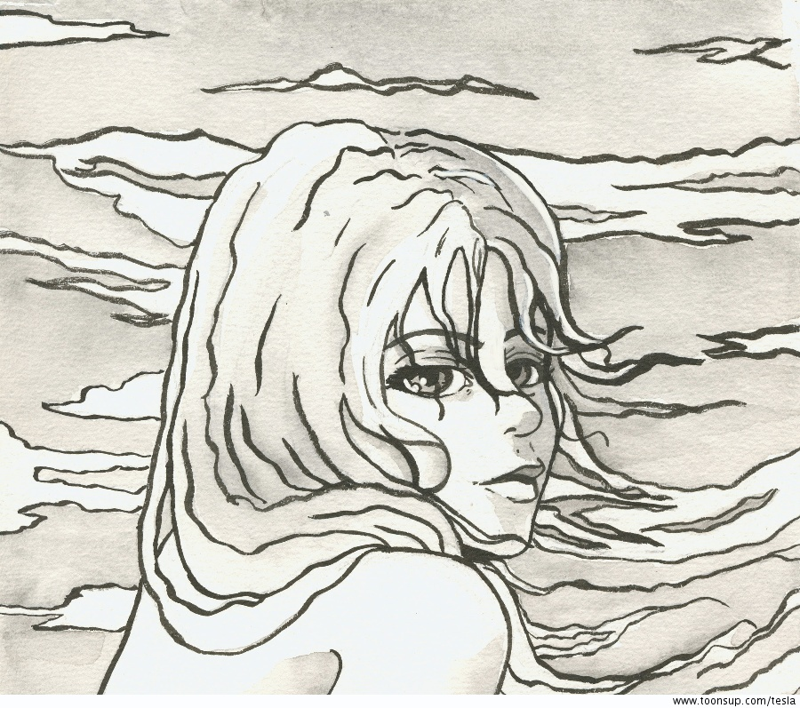 Illustration: Wolkenmädchen 1