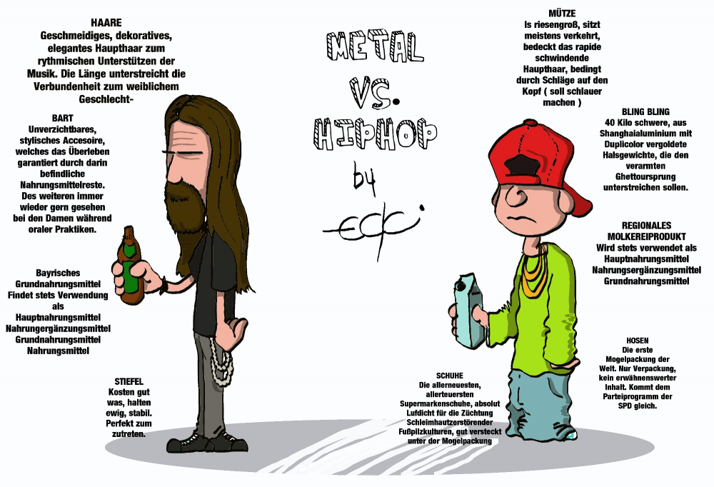 Cartoon: METAL  vs  HIP HOP 1