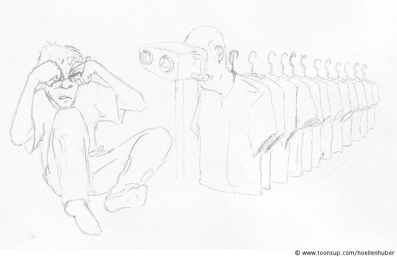 Concept Art / Character Design: skizze, augenreiben 1