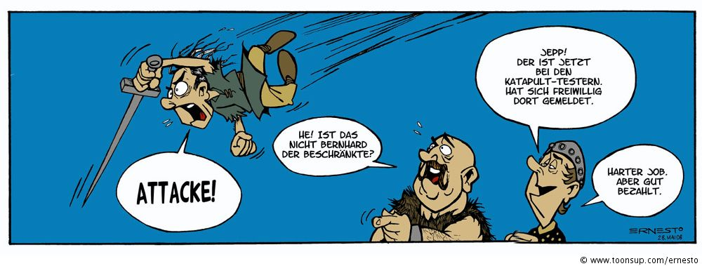 Cartoon: Bernhard der Beschränkte hat einen neuen Job 1