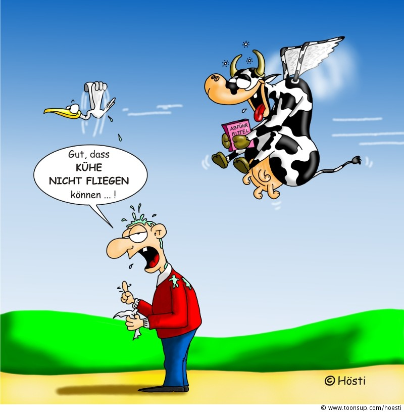 Cartoon: Kühe können fliegen 1