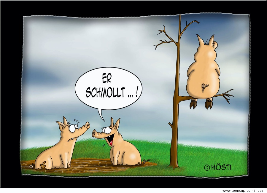Cartoon: Er schmollt ... 1