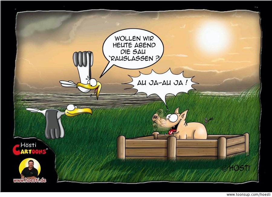 Cartoon: Sau rauslassen 1 1