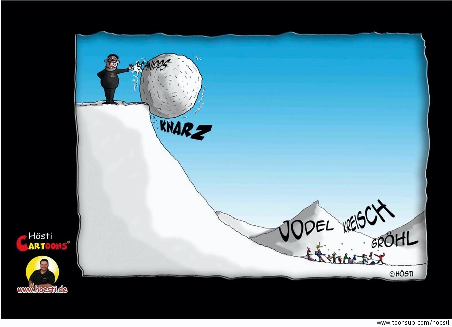 Cartoon: TOONSUP Schneeballschlacht mit Hösti 1