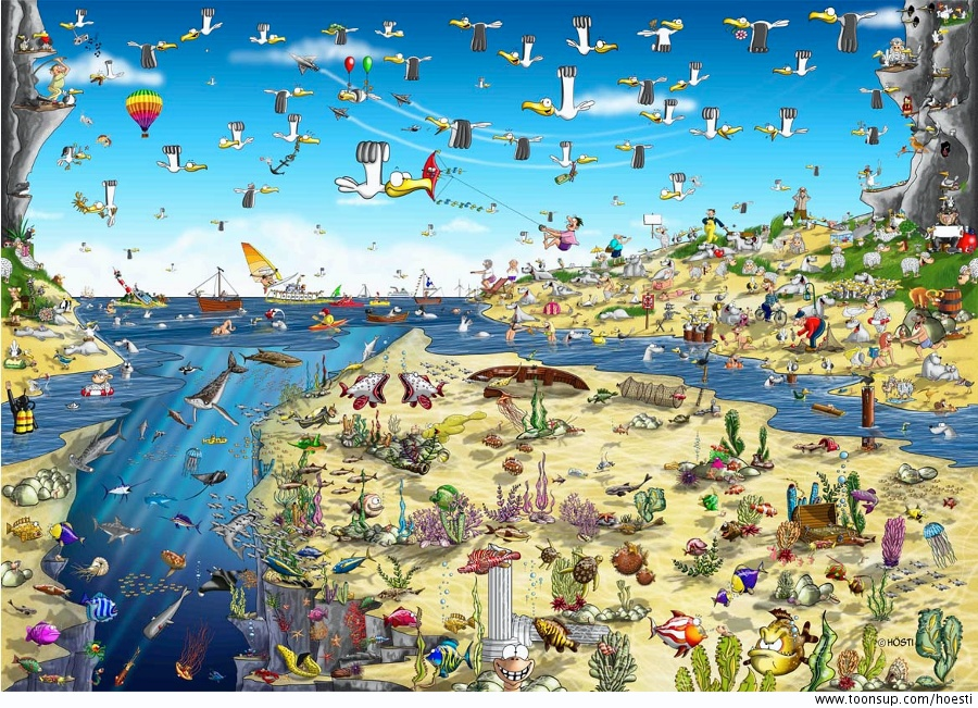 Cartoon: Am Meer 1