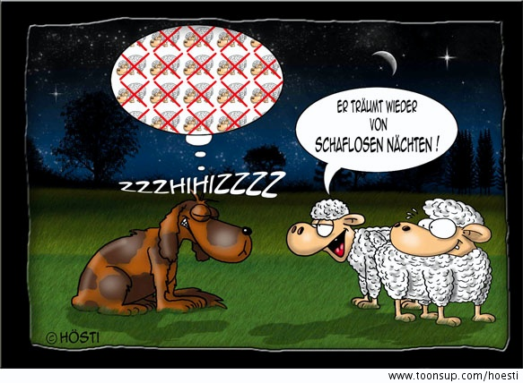 Cartoon: Schaflose Nächte 1