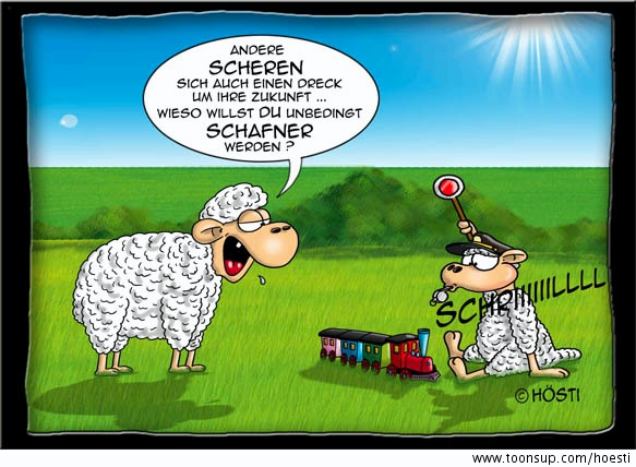 Cartoon: Schafner 1