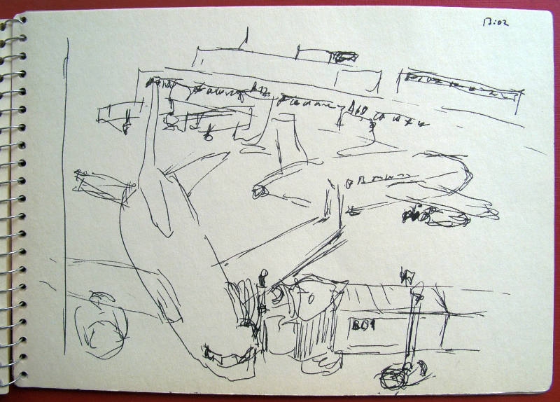 Cartoon: SketchCrawl 41 Düsseldorf Flughafen - Zeichnungen 4