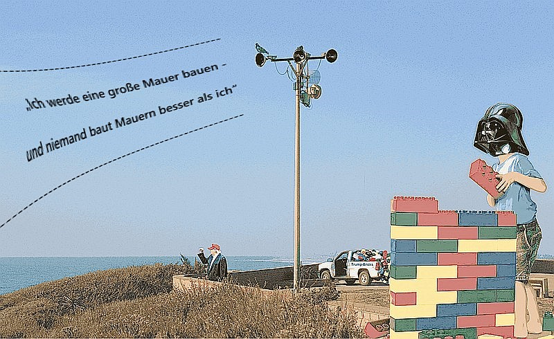 Cartoon: Ich werde eine Mauer bauen 1