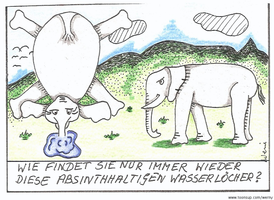 Cartoon: Absinthhaltige Wasserlöcher 1
