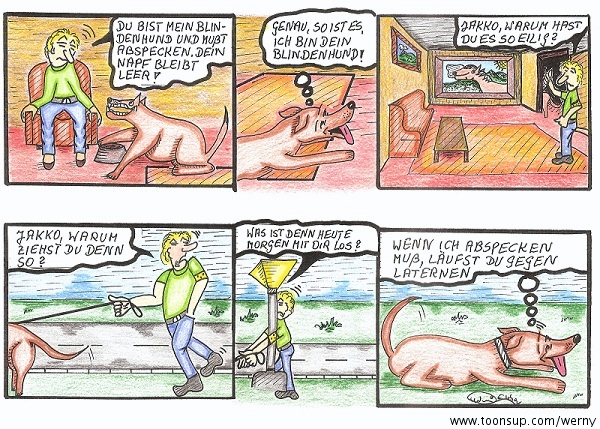 Cartoon: Blindenhund Jakko 1