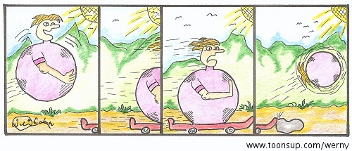 Cartoon: Hupfi und das Skateboard 1