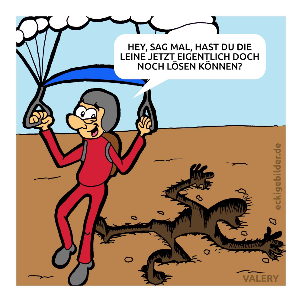 Cartoon: Fallschirmspringer Cartoon 1