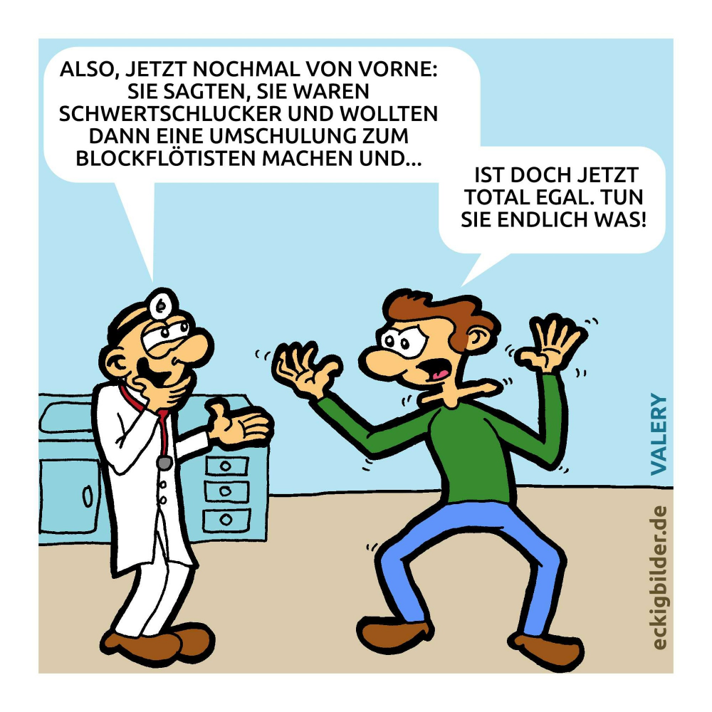 Cartoon: Blockflöte Arzt 1