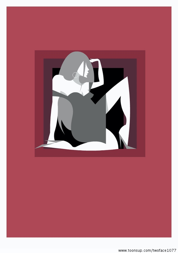 Illustration: Frau im Rahmen 1