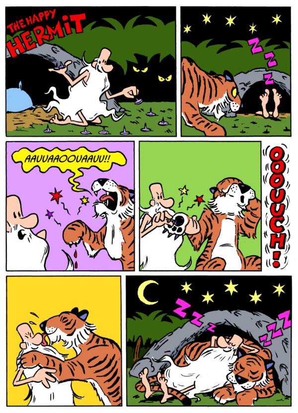 Comic: The Happy Hermit: Dealing with Predators 1