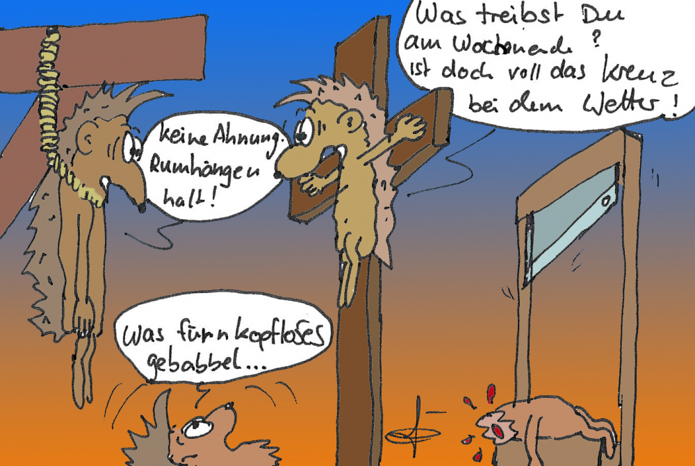 Cartoon: Galgenhumor 1