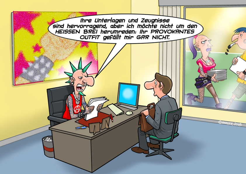 Cartoon: Bewerbungsgespräch 1