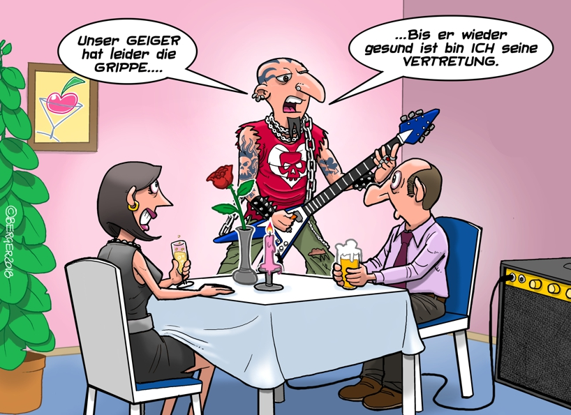 Cartoon: Romantische Tischmusik 1