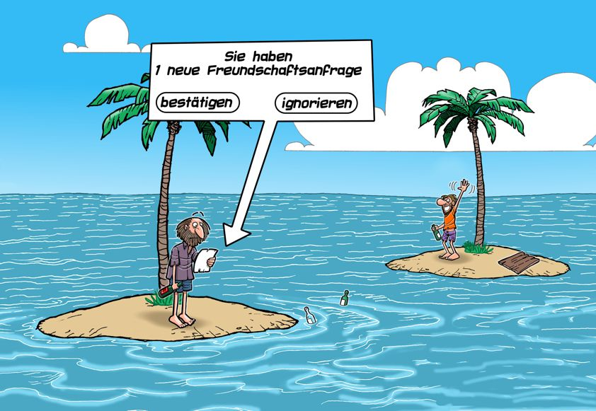 Cartoon: Facebook, analog 1