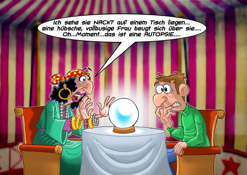 Cartoon: Bei der Wahrsagerin 1