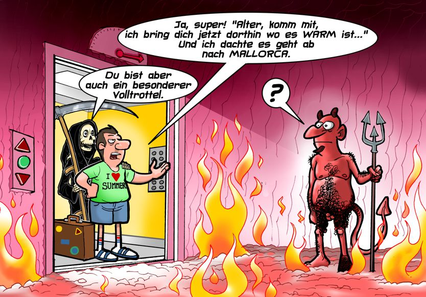 Cartoon: Fahrstuhl zur Hölle 1