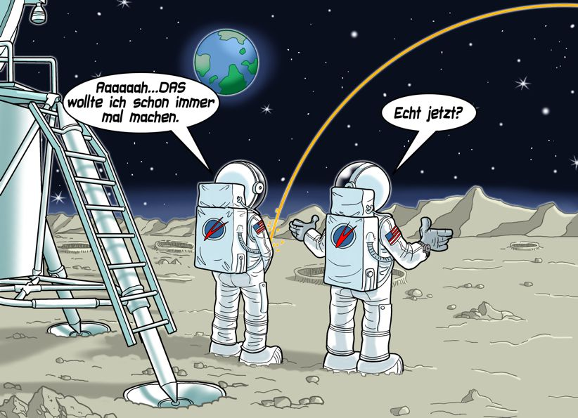 Cartoon: Neulich, am Mond... 1