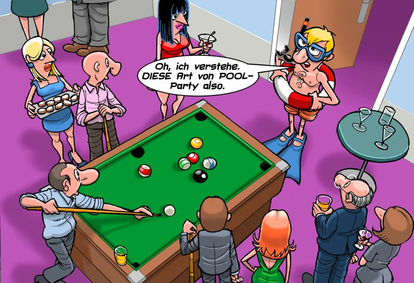 Cartoon: Poolparty 1