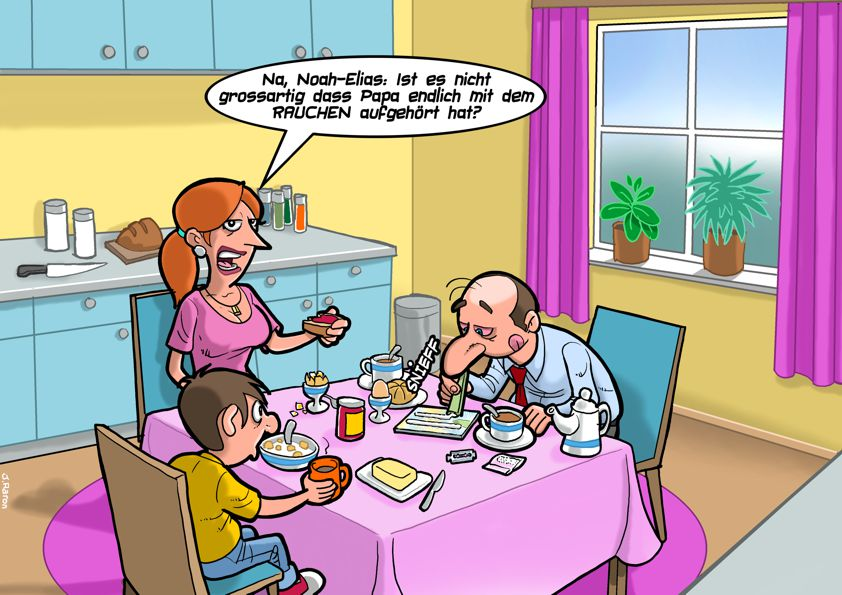 Cartoon: Teufel Nikotin 1