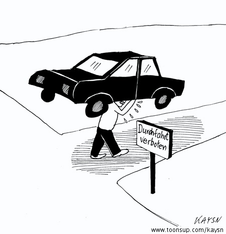 Cartoon: Durchfahrt verboten! 1