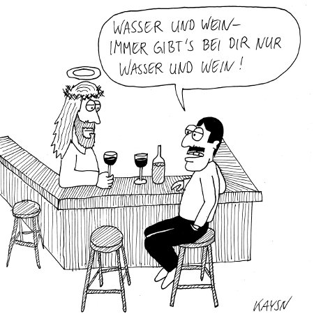 Cartoon: Jesus an der Bar 1