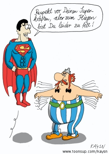 Cartoon: Superman vs. Obelix 1