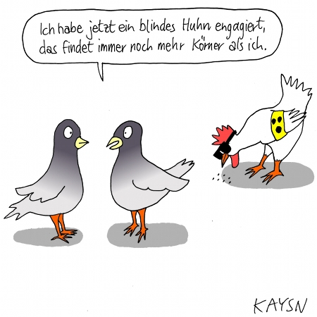 Cartoon: Blindes Huhn 1