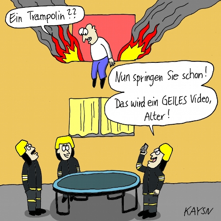 Cartoon: Feuerwehr 1