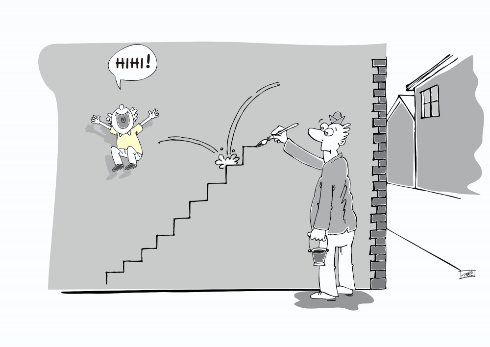 Cartoon: Treppenwitz 1