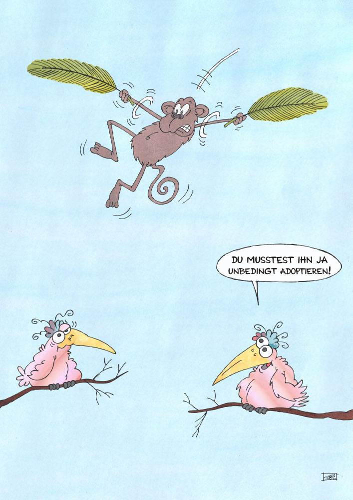Cartoon: Flugversuch 1