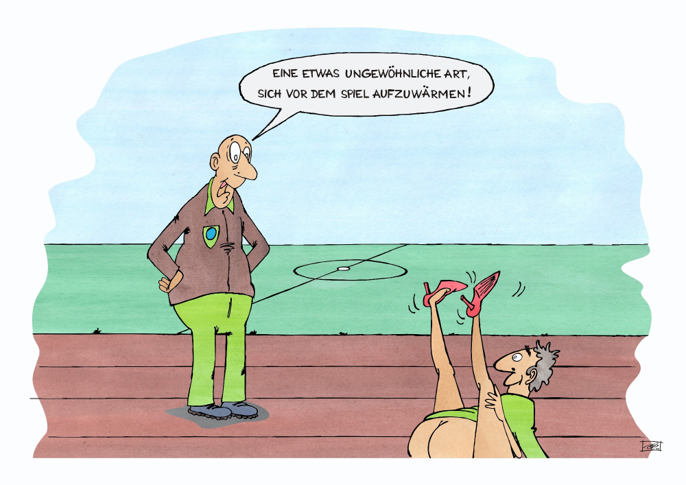 Cartoon: Aufwärmen 1