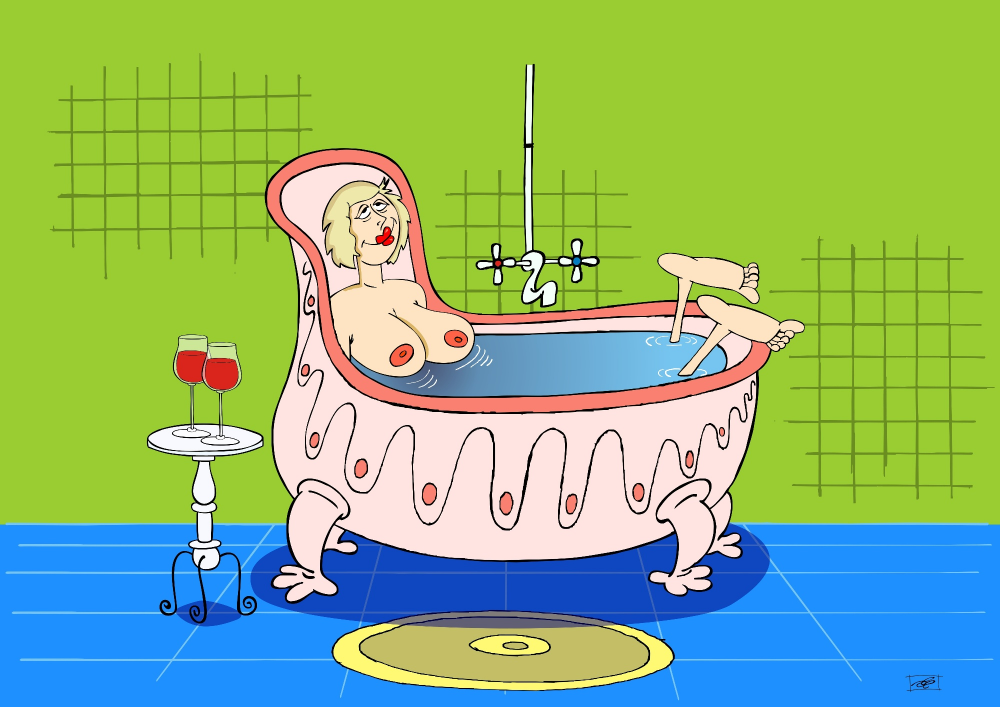 Cartoon: Badespass 1